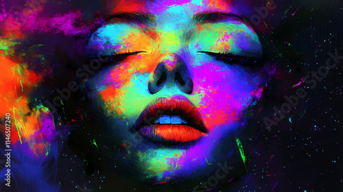 Wallpaper Mural Galactic dance of celestial bodies, vibrant neon hues, dynamic elliptical orbits, immersive fantasy realm, captivating cosmic spectacle. Ecliptical. Illustration Torontodigital.ca