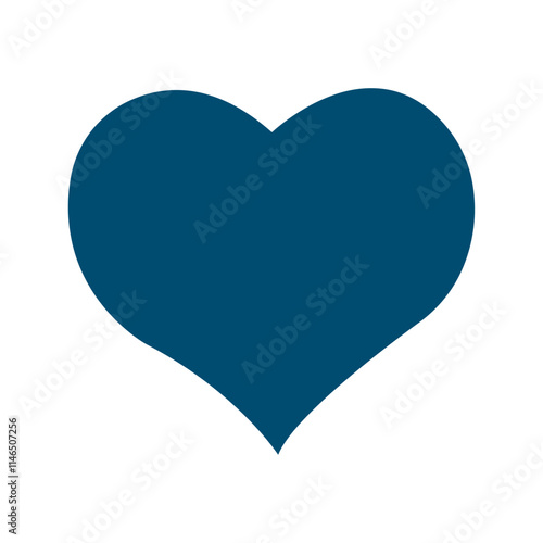 Blue heart icon isolated on transparent and white background. Vector illustration. Hand drawn picture for father's day and birthday. Close-up element for holiday design decoration.