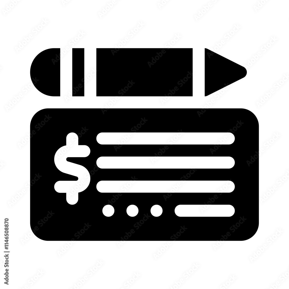 payment check glyph icon payment check glyph icon