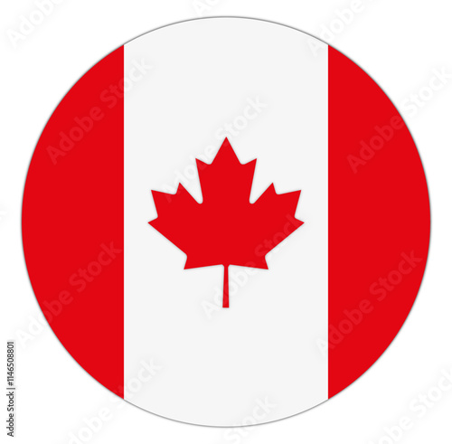 Flagge, Kanada, Nationalzeichen, rund, (Maple Leaf Flag)