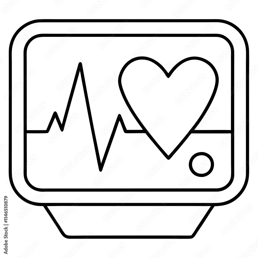 Heart Rate Monitor Icon Vector Heart Rate Monitor Icon Vector