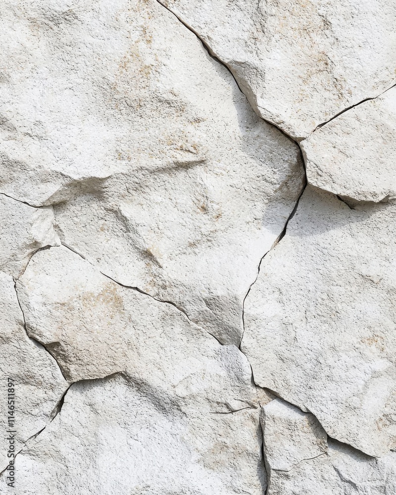 Fototapeta premium Close-up of cracked white rock texture abstract background