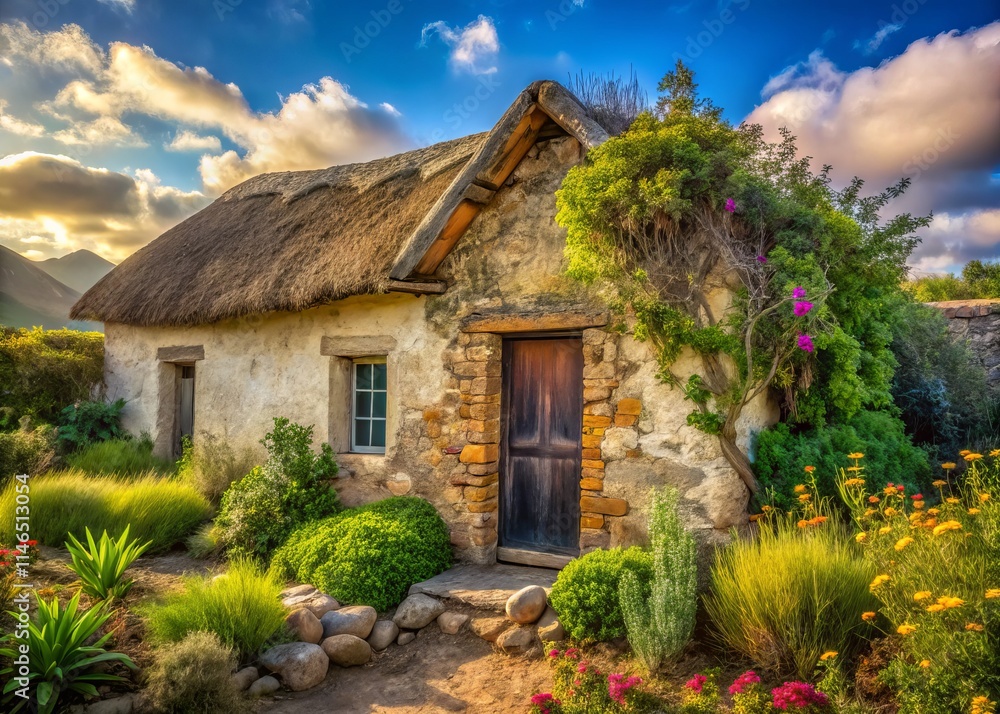 Western Cape Farmhouse, Rustic South African Architecture, Eye-Level View, Old Farm House Photography Western Cape Farmhouse, Rustic South African Architecture, Eye-Level View, Old Farm House Photography