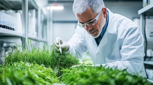 Biotech Expert Analyzing Fo...