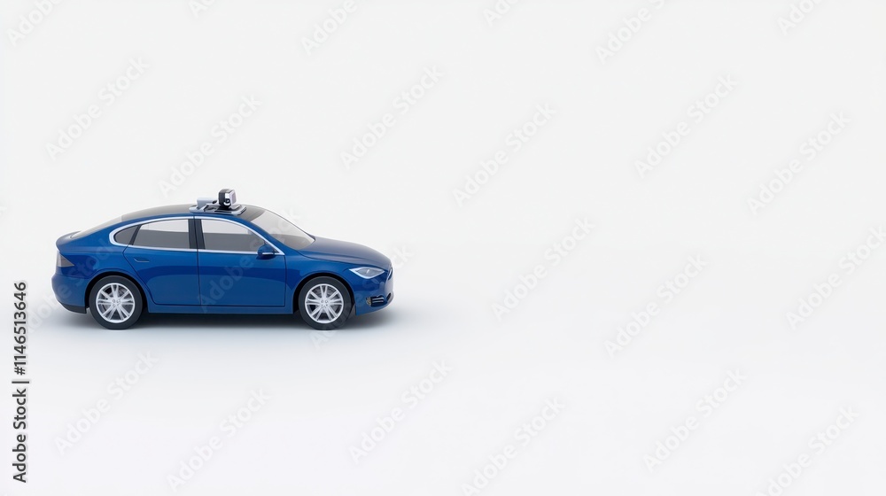 A small blue car model with a sensor on top, set against a plain white background. A small blue car model with a sensor on top, set against a plain white background.