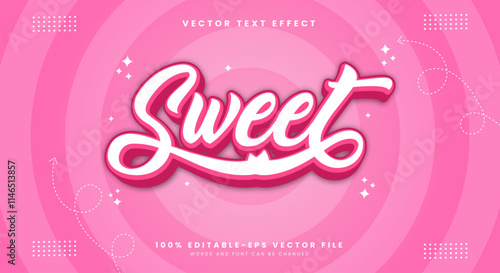 Sweet editable text effect Template Suitable for dessert style