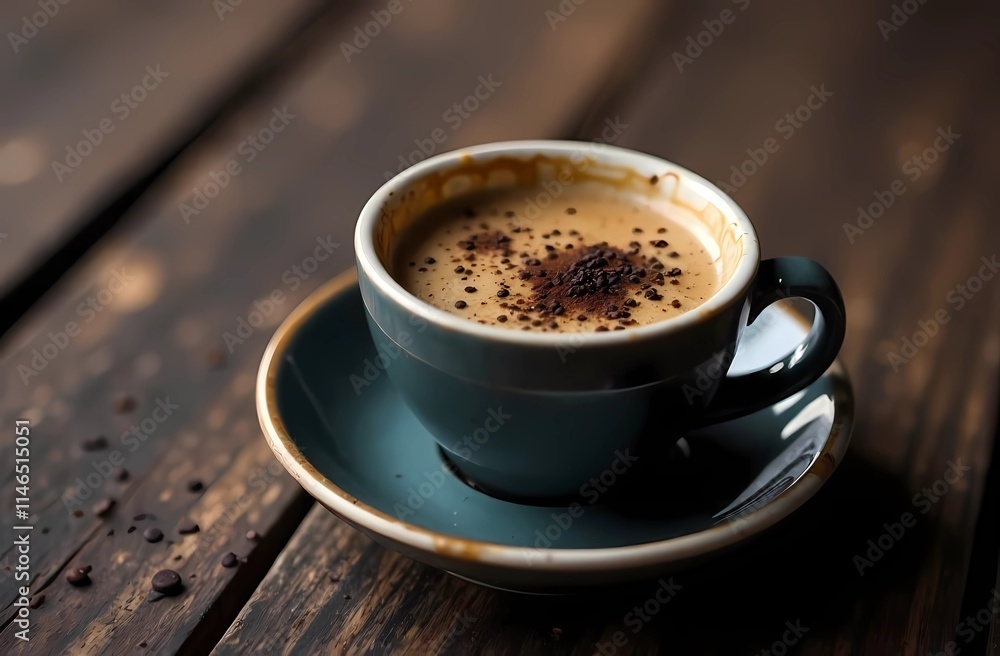 Mocha mousse 2025 color style coffee on a wooden background Mocha mousse 2025 color style coffee on a wooden background