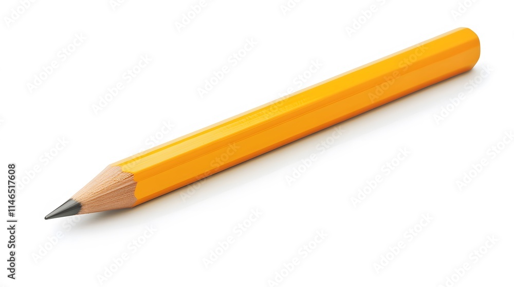 Drawing action with yellow pencil white background still life minimalist view creative concept Drawing action with yellow pencil white background still life minimalist view creative concept