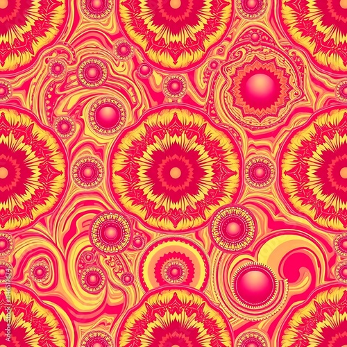 Vibrant Mandala Seamless Pattern 