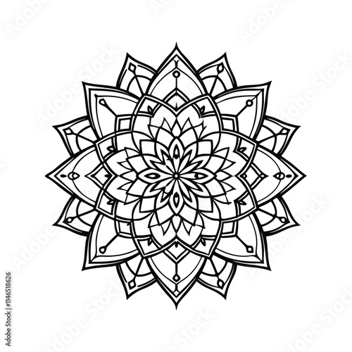 Floral Mandala Art Vector Illustration
