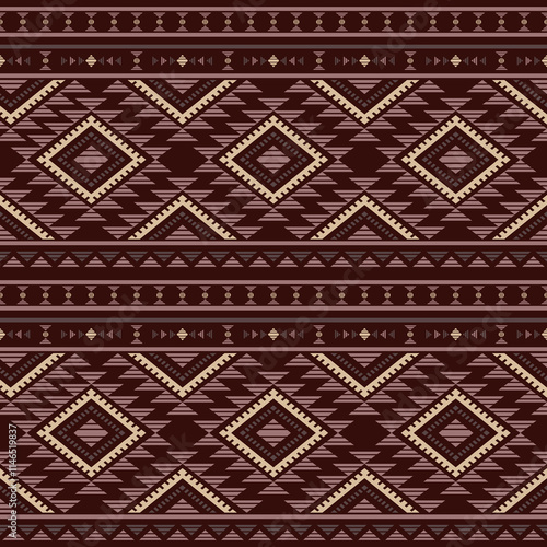 Southwest Aztec geometric Native American Mexican Navajo tribal ethnic boho indian texture ornament seamless pattern fabric colorful design vector for woven textile printing blanket rug carpet fashion