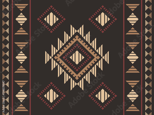 Southwest Aztec geometric Native American Mexican Navajo tribal ethnic boho indian texture ornament seamless pattern fabric colorful design vector for woven textile printing blanket rug carpet fashion