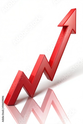 Red Arrow Chart Growth, Progress, Success, Upward Trend, Increase