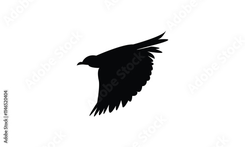 Flying Longclaw Bird Silhouette Design  And Vector Illustration. 