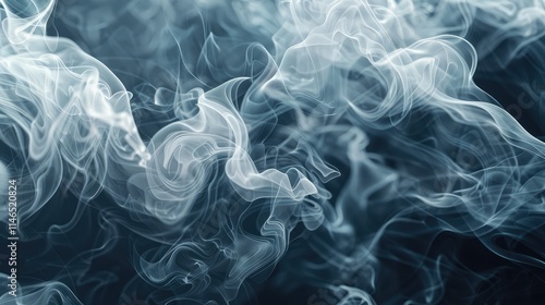 Ethereal Smoke Patterns on a Deep Blue Background for Creative Projects