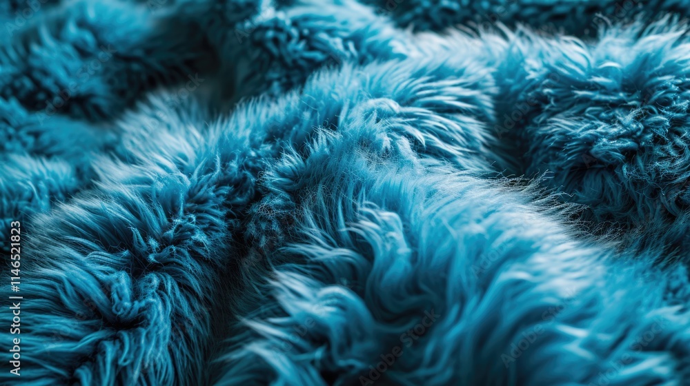 Obraz premium Turquoise Blue Sheepskin: Textured Fur Background with Abstract Patterns