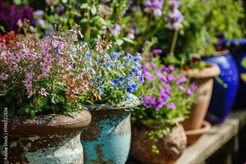 Wallpaper Mural Vibrant Garden Blossoms: Array of Botanical Planters in Full Bloom Torontodigital.ca