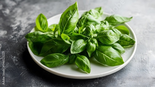 Harvesting fresh basil leaves kitchen food photography bright lighting close-up culinary herbs