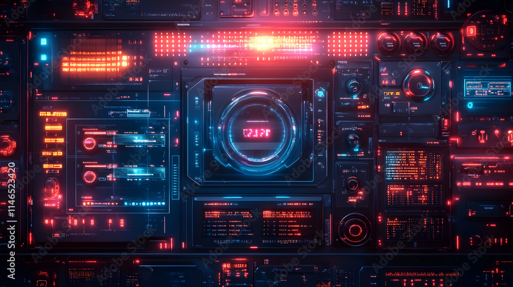 A futuristic interface featuring glowing screens and controls, suggesting advanced technology. A futuristic interface featuring glowing screens and controls, suggesting advanced technology.