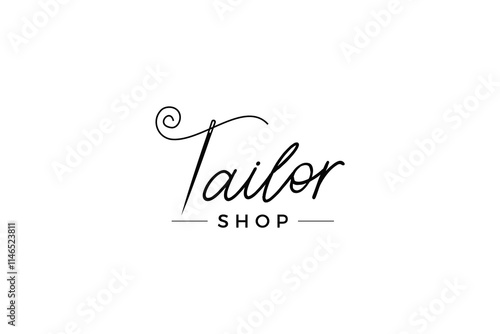 Simple Tailor shop logo, Tailor icon vector.