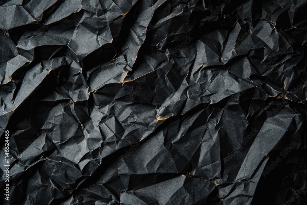 Obraz premium Vintage Folded Paper Background in Classic Black Texture