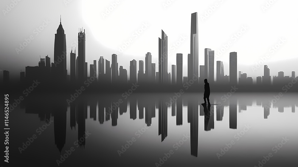 Naklejka premium silhouette dubais skyline