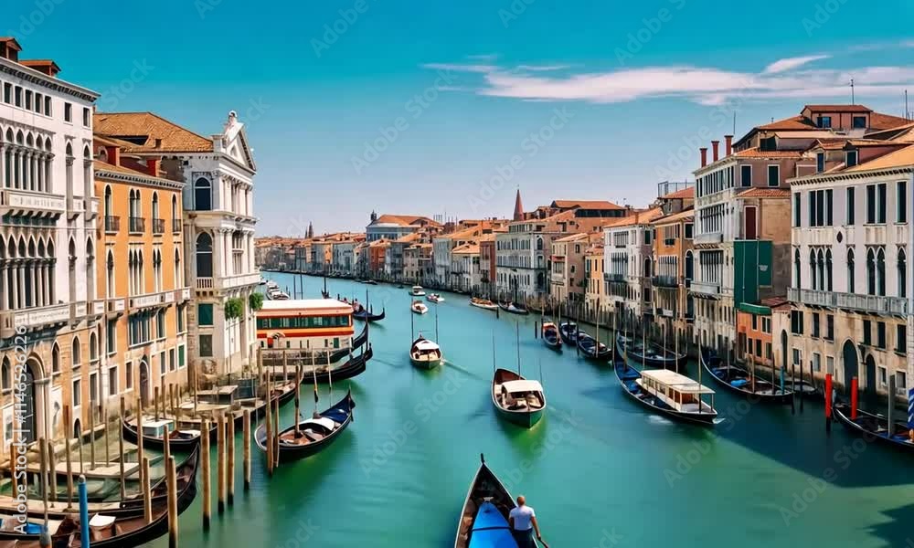 Scenic View of Venice Grand Canal with Cafes
Scenic View of Venice Grand Canal with Cafes