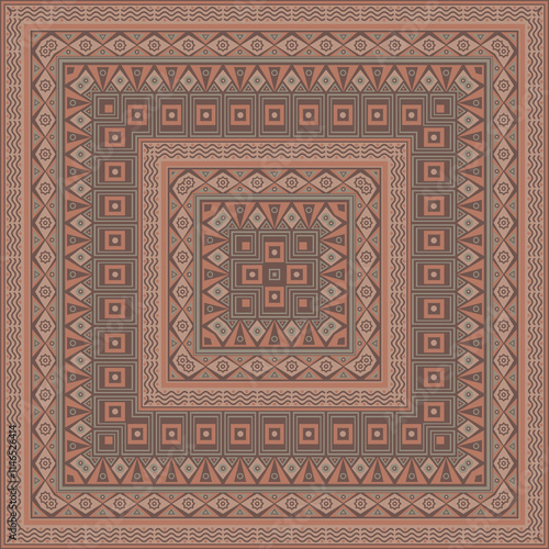 Abstract folk ornaments seamless pattern bandana