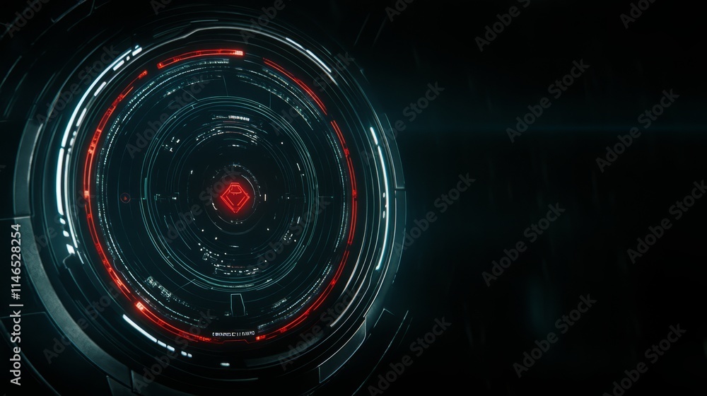 Futuristic Red Diamond Interface Technology HUD Futuristic Red Diamond Interface Technology HUD