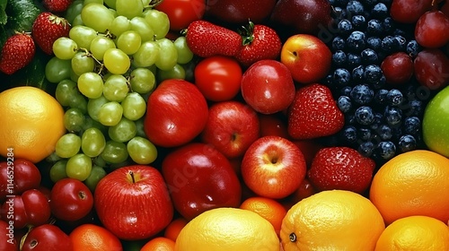 A Vibrant Assortment of Fresh Fruit in a Basket