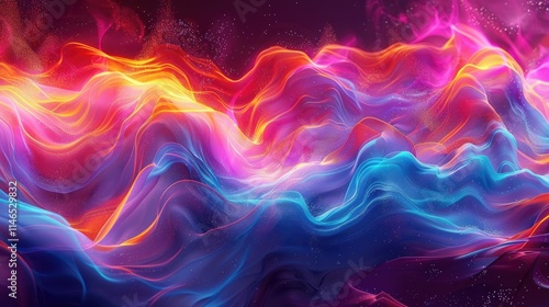 Wallpaper Mural Abstract, vibrant waves with a tech background Torontodigital.ca