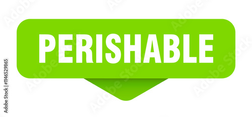 PERISHABLE button, label, banner