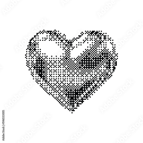 Heart dither halftone bitmap icons