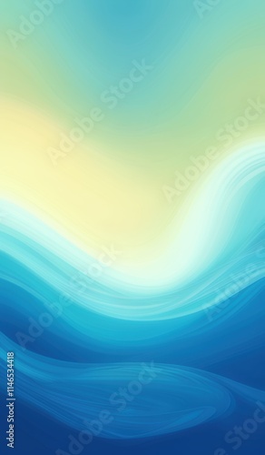 abstract blue and yellow background with waves and a yellow sky