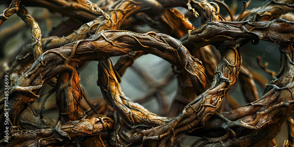 Fototapeta premium Close-up Photograph of Intertwined Woody Vines
