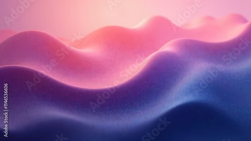 Abstract pastel waves in soft pink and purple gradient photo