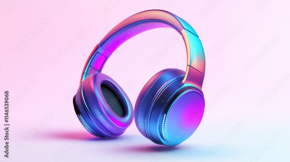 Futuristic wireless headphones with multi-color LED lighting options, showcasing a dynamic design, isolated on white Futuristic wireless headphones with multi-color LED lighting options, showcasing a dynamic design, isolated on white