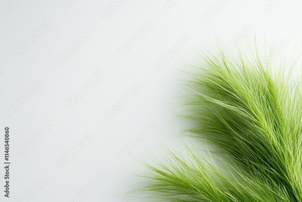 Obraz premium A close-up of vibrant green grass against a light background, emphasizing nature's beauty.