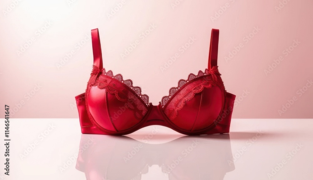 a close up of a red bra with a lace trim a close up of a red bra with a lace trim