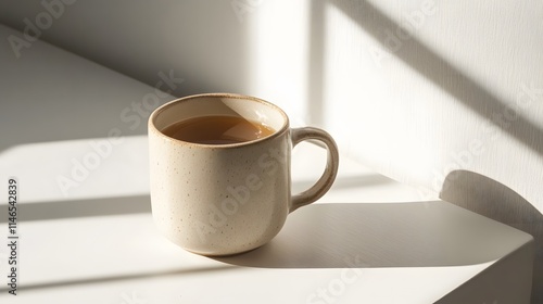 Morning coffee ritual cozy kitchen beverage photography natural light close-up relaxation concept
