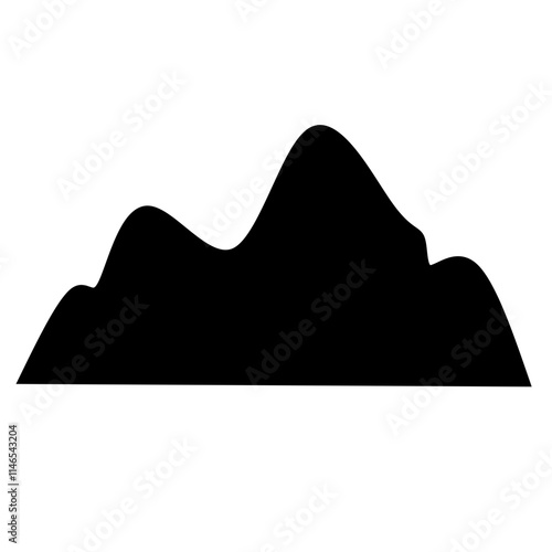 Hand drawn mountain silhouette 