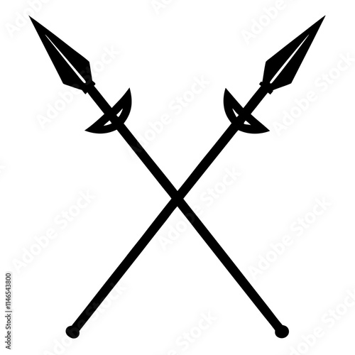 Polearms (Heavy iron, Weapons) silhouette vector icon illustration,iron weapons,weapon on white background.