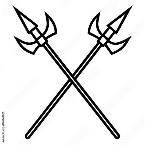 Polearms (Heavy iron, Weapons) silhouette vector icon illustration,iron weapons,weapon on white background.