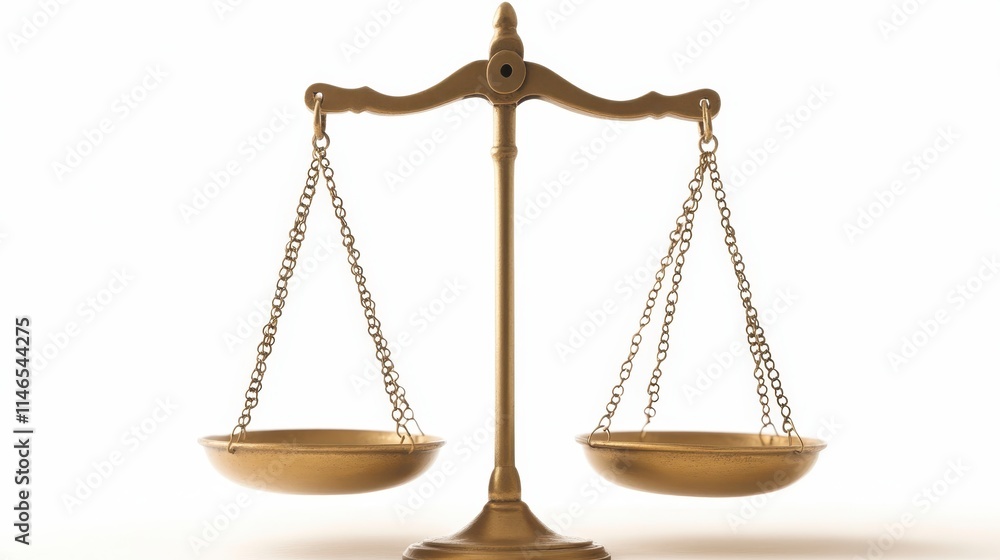 A golden balance scale symbolizing justice, fairness, and the legal system, set against a simple white background. A golden balance scale symbolizing justice, fairness, and the legal system, set against a simple white background.