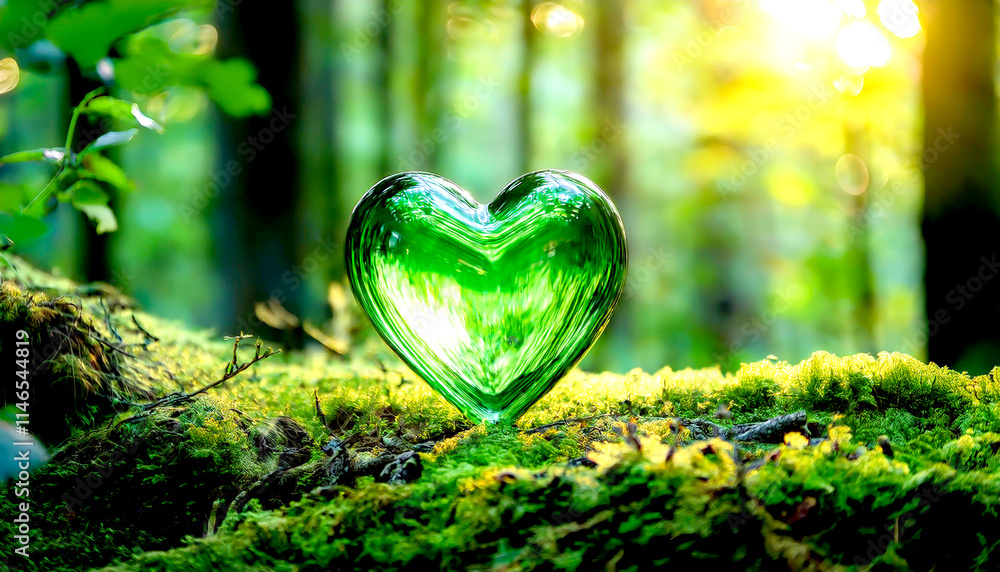 Grünes Herz im Wald Grünes Herz im Wald