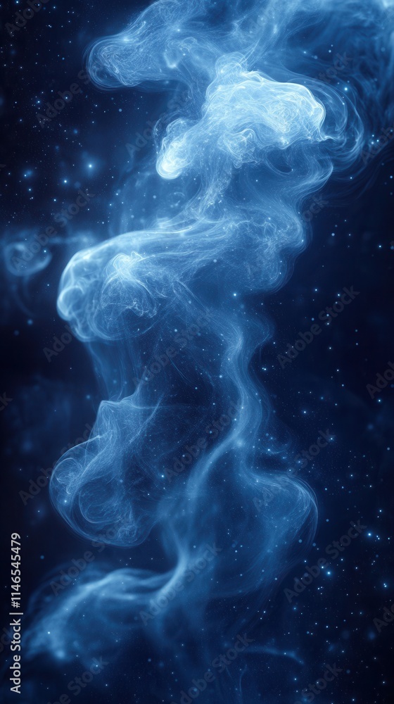 A mesmerizing swirl of blue smoke against a dark background, evoking a sense of mystery and depth. A mesmerizing swirl of blue smoke against a dark background, evoking a sense of mystery and depth.