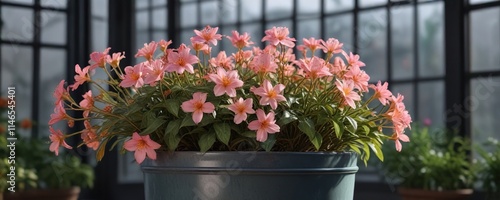 Delicate Cercestis mirabilis flowers in a glasshouse pot , mirabilis, texture, botanical photo