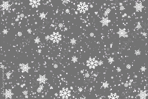 chrismas heavy snowfall, snowflakes in different shapes and forms. Many white cold snowflake elements on transparent background. White snowflakes flying in the air. Snow flakes, snow background