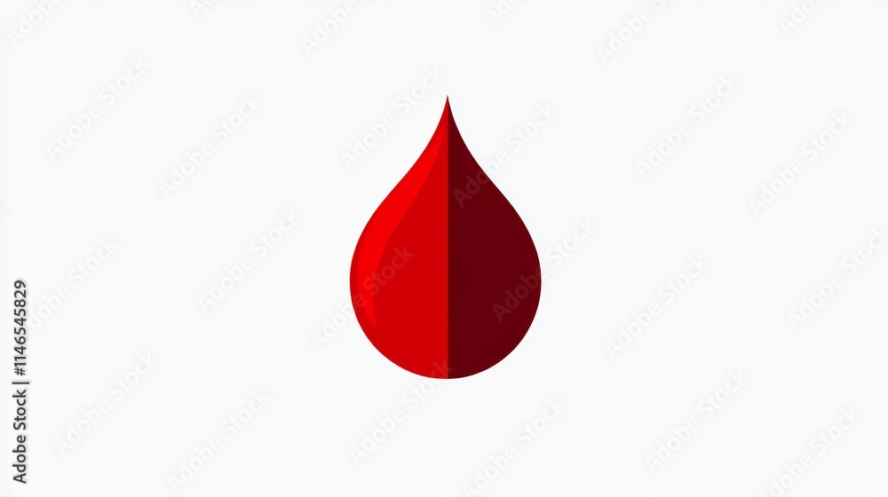 Red Blood Drop Icon Vector Graphic on White Background Red Blood Drop Icon Vector Graphic on White Background