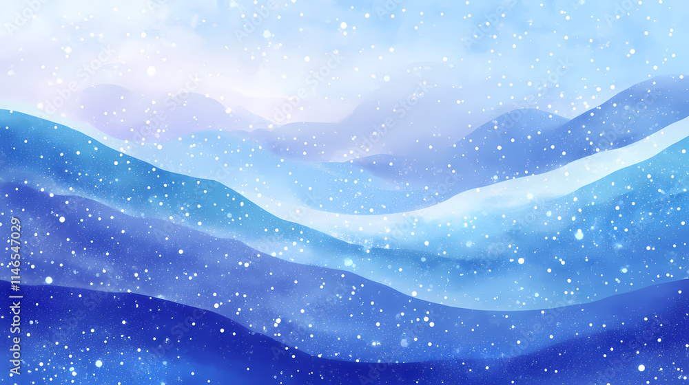 A misty blue gradient with sparkling particles creating a serene effect. Shadowed. Illustration A misty blue gradient with sparkling particles creating a serene effect. Shadowed. Illustration